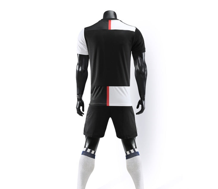 Men’s Football Uniform Set – Blue & White Cotton Blend Jersey and Shorts