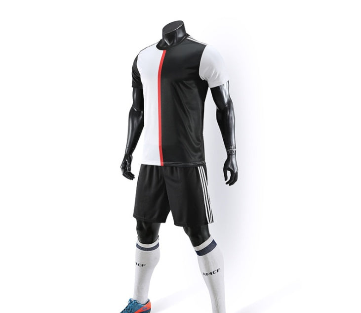 Men’s Football Uniform Set – Blue & White Cotton Blend Jersey and Shorts