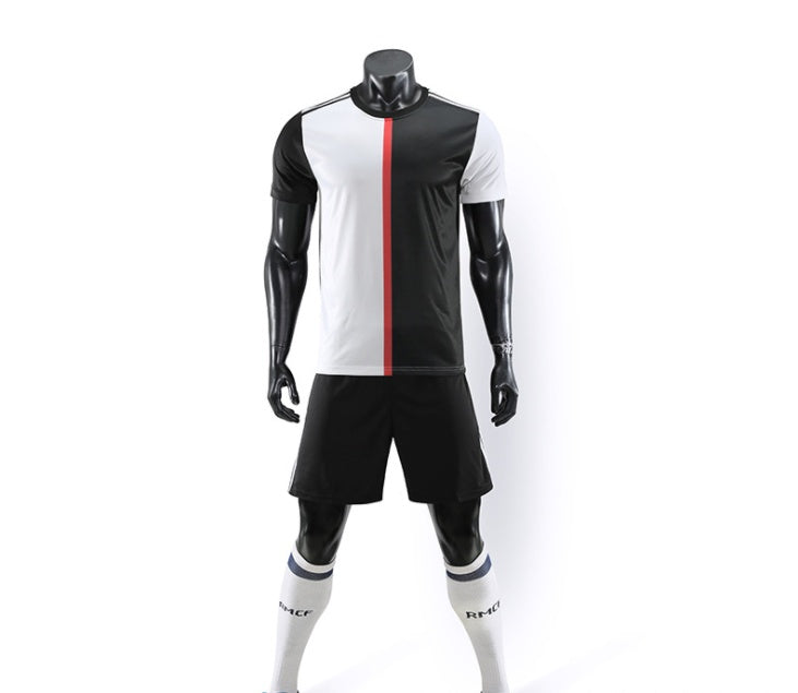 Men’s Football Uniform Set – Blue & White Cotton Blend Jersey and Shorts
