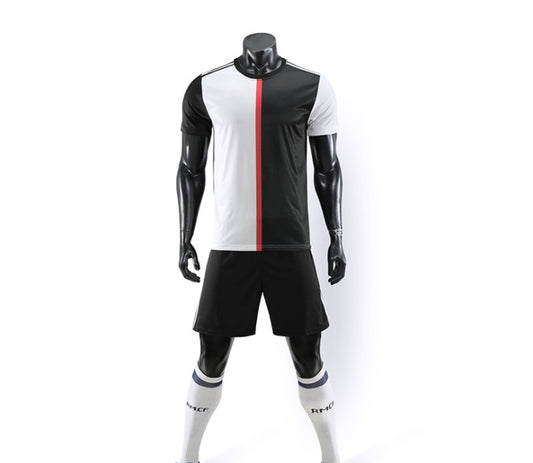 Men’s Football Uniform Set – Blue & White Cotton Blend Jersey and Shorts