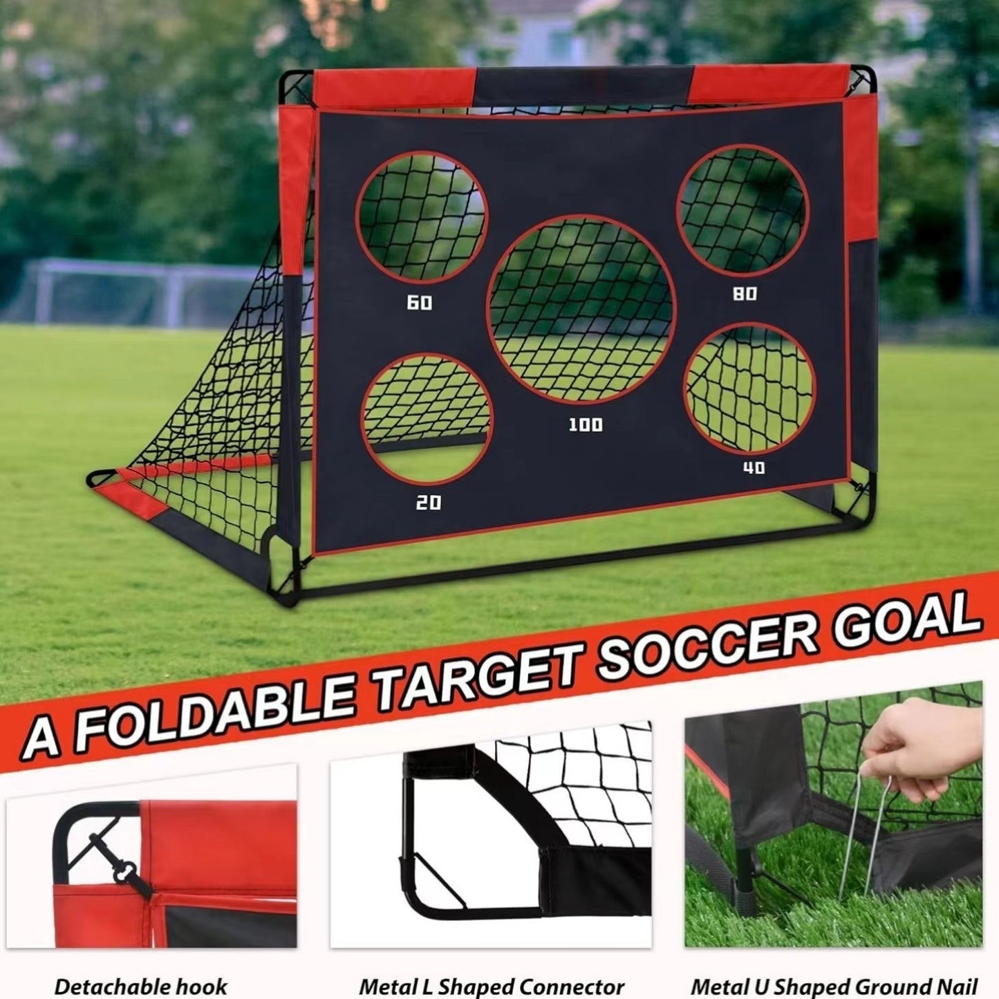 Portable Football Goal – 2-in-1 Detachable Soccer Net for Kids & Adults | Training & Backyard Play