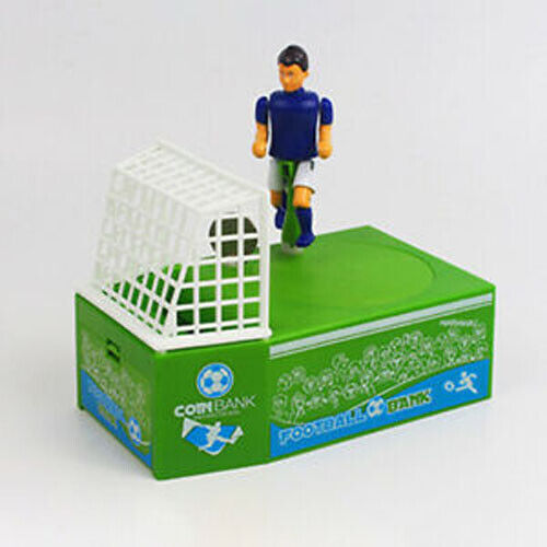 Electric Soccer Player Goal Kicking Football Piggy Bank Coin Money Saving Box