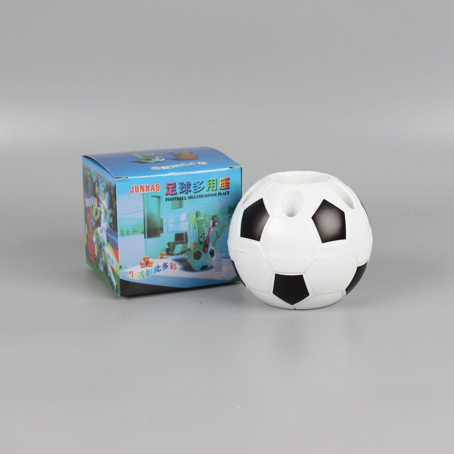 Football Pen Holder – Circular Plastic Desk Organizer for Gifts & Promotions