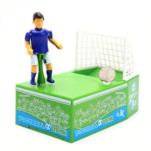 Electric Soccer Player Goal Kicking Football Piggy Bank Coin Money Saving Box